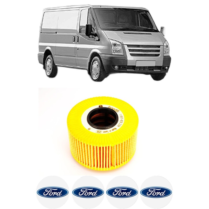 Filtru ulei FORD TRANSIT Van (FA_ _) 2.0 DI (FAE_, FAF_, FAG_) din 2000-2006 KW 63 CP 86 CMC 1998, auto, Bosch, 4x Stickere auto cu FORD