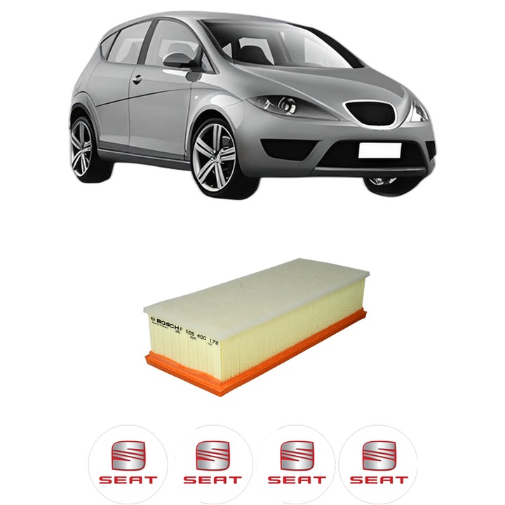 Légszűrő SEAT ALTEA (5P1) 1.9 TDI 2009-2010 KW 66 LE 90 CMC 1896, Bosh, Auto, 4x SEAT autós matrica