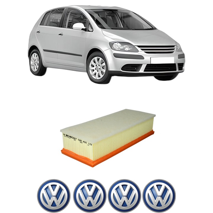 Filtru aer Volkswagen GOLF PLUS V (5M1, 521) 1.6 TDI din 2009-2013 KW 66 CP 90 CMC 1598, Bosh, Auto, 4x Stickere auto cu Volkswagen