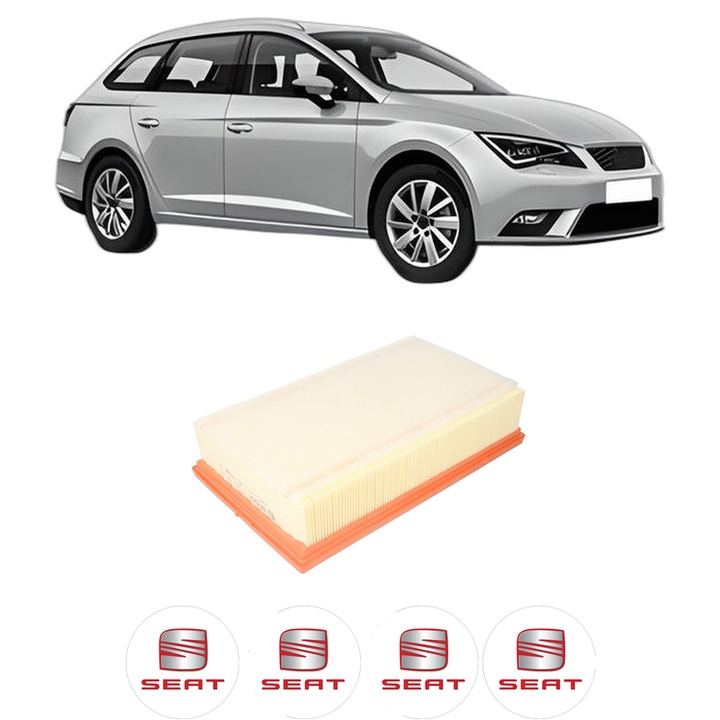 Filtru aer SEAT LEON ST (5F8) 2.0 TDI 4Drive din 2014-2018 KW 135 CP 184 CMC 1968, Bosh, Auto, 4x Stickere auto cu SEAT