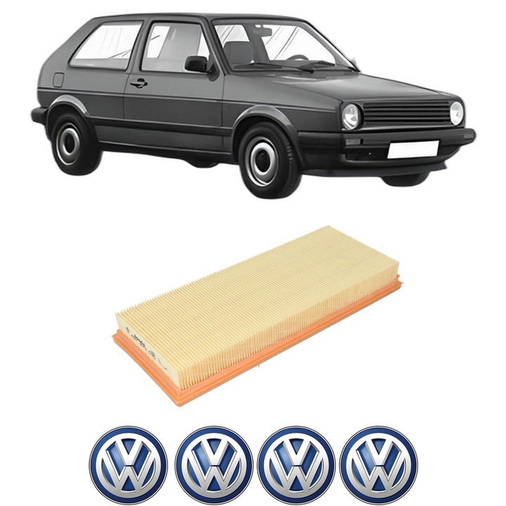 Filtru aer Volkswagen GOLF II (19E, 1G1) 1.8 GTI 16V din 1986-1991 KW 95 CP 129 CMC 1781, Bosh, Auto, 4x Stickere auto cu Volkswagen