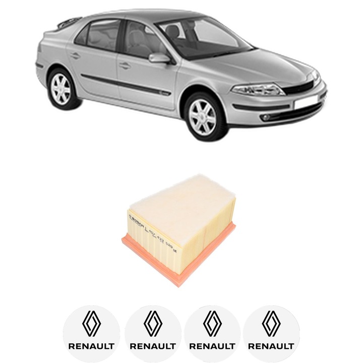 Filtru aer RENAULT LAGUNA II (BG0/1_) 1.8 16V (BG0B, BG0C, BG0J, BG0M, BG0V) din 2001-2005 KW 89 CP 121 CMC 1783, Bosh, Auto, 4x Stickere auto cu RENAULT