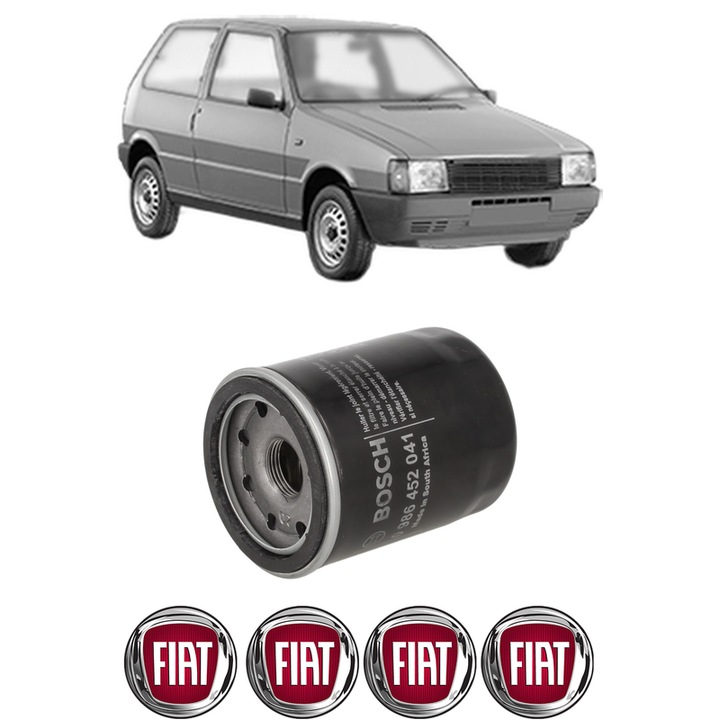 Filtru ulei FIAT UNO (146_, 158_) 1.1 din 1986-2006 KW 41 CP 56 CMC 1108, auto, Bosch, 4x Stickere auto cu FIAT