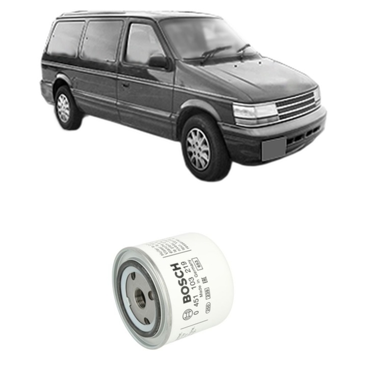 Filtru ulei PLYMOUTH VOYAGER / GRAND VOYAGER 3.0 din 1995-2001 KW 112 CP 152 CMC 2972, auto, Bosch, 4x Stickere auto cu PLYMOUTH