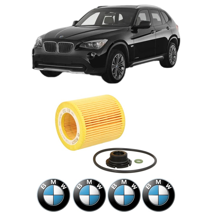 Filtru ulei BMW Seria X1 (E84) xDrive 28 i din 2010-2011 KW 194 CP 264 CMC 2996, auto, Bosch, 4x Stickere auto cu BMW
