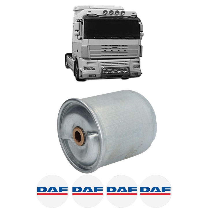 Filtru ulei DAF XF 95 FAT 95.530 din 2002-2006 KW 390 CP 530 CMC 12580, auto, Bosch, 4x Stickere auto cu DAF
