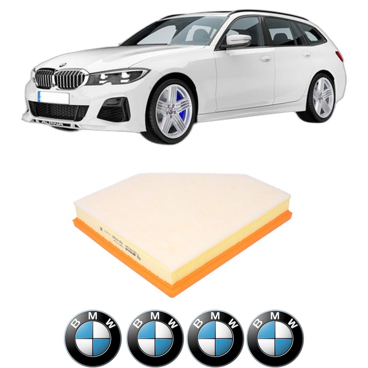 Filtru aer BMW Seria 3 Touring (G21, G81) 320 d xDrive din 2019-2020 KW 120 CP 163 CMC 1995, Bosh, Auto, 4x Stickere auto cu BMW