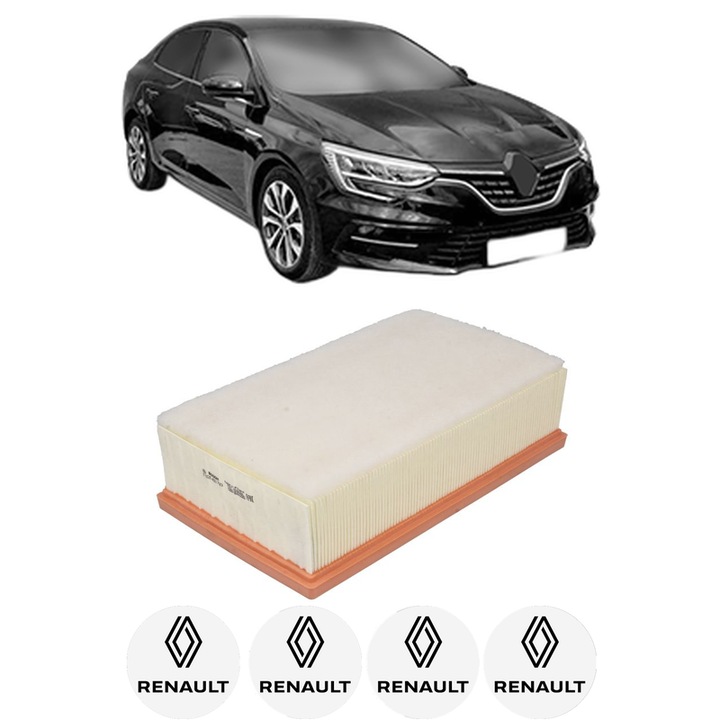 Filtru aer RENAULT MEGANE IV Saloon 1.6 dCi 130 din 2016 KW 96 CP 130 CMC 1598, Bosh, Auto, 4x Stickere auto cu RENAULT