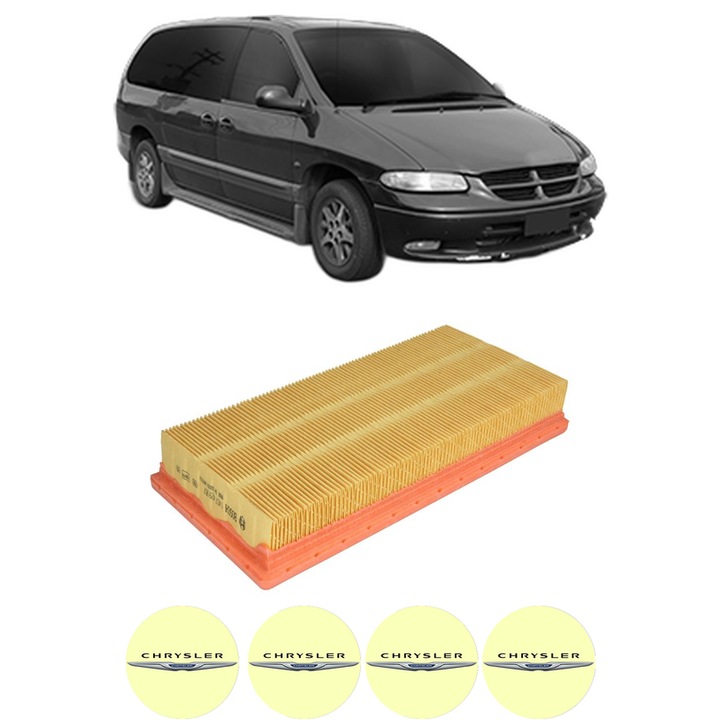 Filtru aer CHRYSLER GRAND VOYAGER III VAN (GS) 3.3 din 1995-2001 KW 116 CP 158 CMC 3301, Bosh, Auto, 4x Stickere auto cu CHRYSLER