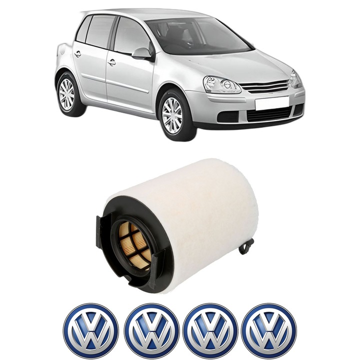 Filtru aer Volkswagen GOLF V (1K1) 2.0 FSI 4motion din 2004-2008 KW 110 CP 150 CMC 1984, Bosh, Auto, 4x Stickere auto cu Volkswagen