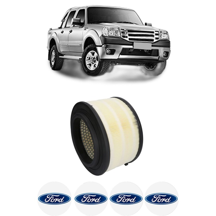 Filtru aer FORD RANGER (TKE) 2.2 TDCi din 2011 KW 88 CP 120 CMC 2198, Bosh, Auto, 4x Stickere auto cu FORD