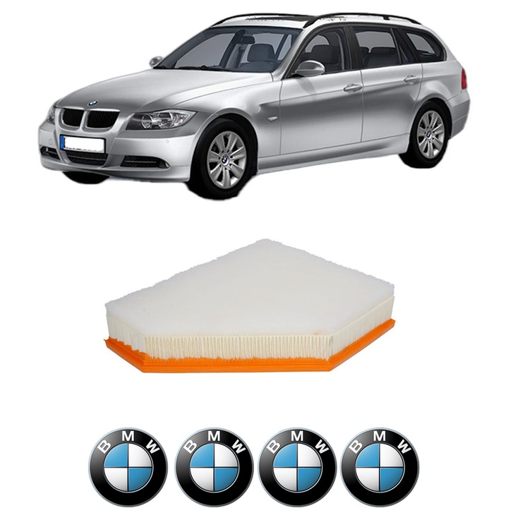Filtru aer BMW Seria 3 Touring (E91) 320 d xDrive din 2010-2012 KW 147 CP 200 CMC 1995, Bosh, Auto, 4x Stickere auto cu BMW