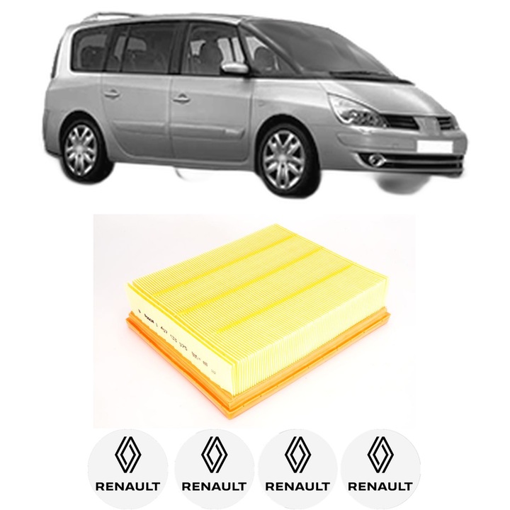 Filtru aer RENAULT ESPACE IV (JK0/1_) 3.5 V6 (JK00, JK0F, JK0P, JK0S, JK0W) din 2002 KW 177 CP 241 CMC 3498, Bosh, Auto, 4x Stickere auto cu RENAULT