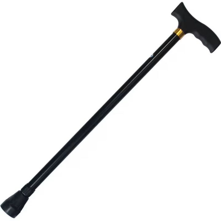 Baston ortopedic pentru mers din aluminiu, ajustabil pe inaltime 70–99 cm, cu maner ergonomic si capat antiderapant, usor si rezistent, Negru, Dalimag