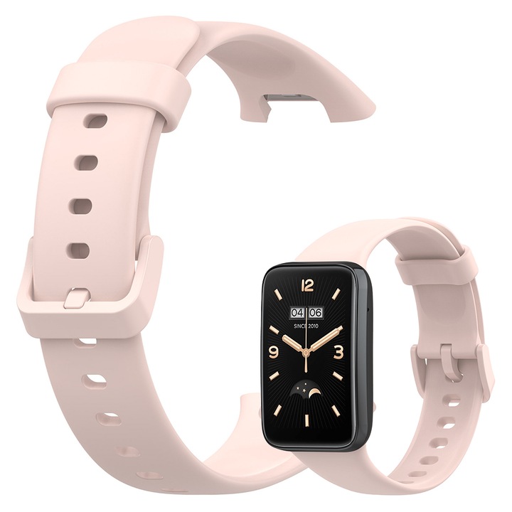 Каишка, Съвместима с Xiaomi Smart Band 7 Pro, Издръжлив силикон, Приятна на допир, Лесно регулиране на дължината, Розов