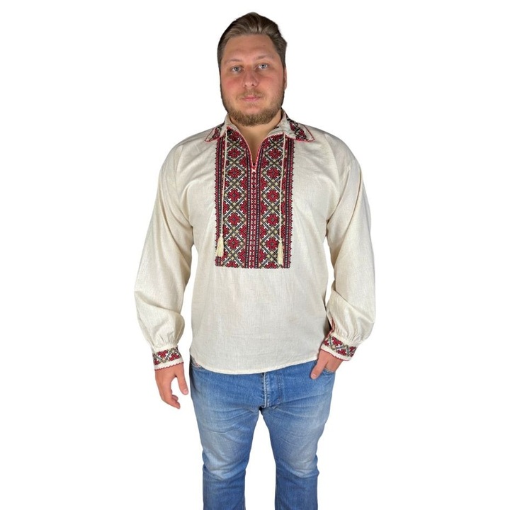Férfi ing CPB3 bézs/piros, 2XL-es méret