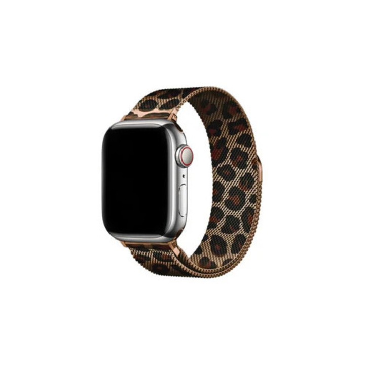 Curea Magnetica Milanese Unisex din Otel Inoxidabil – Model Leopard, Stil Elegant, Potrivita pentru orice tinuta