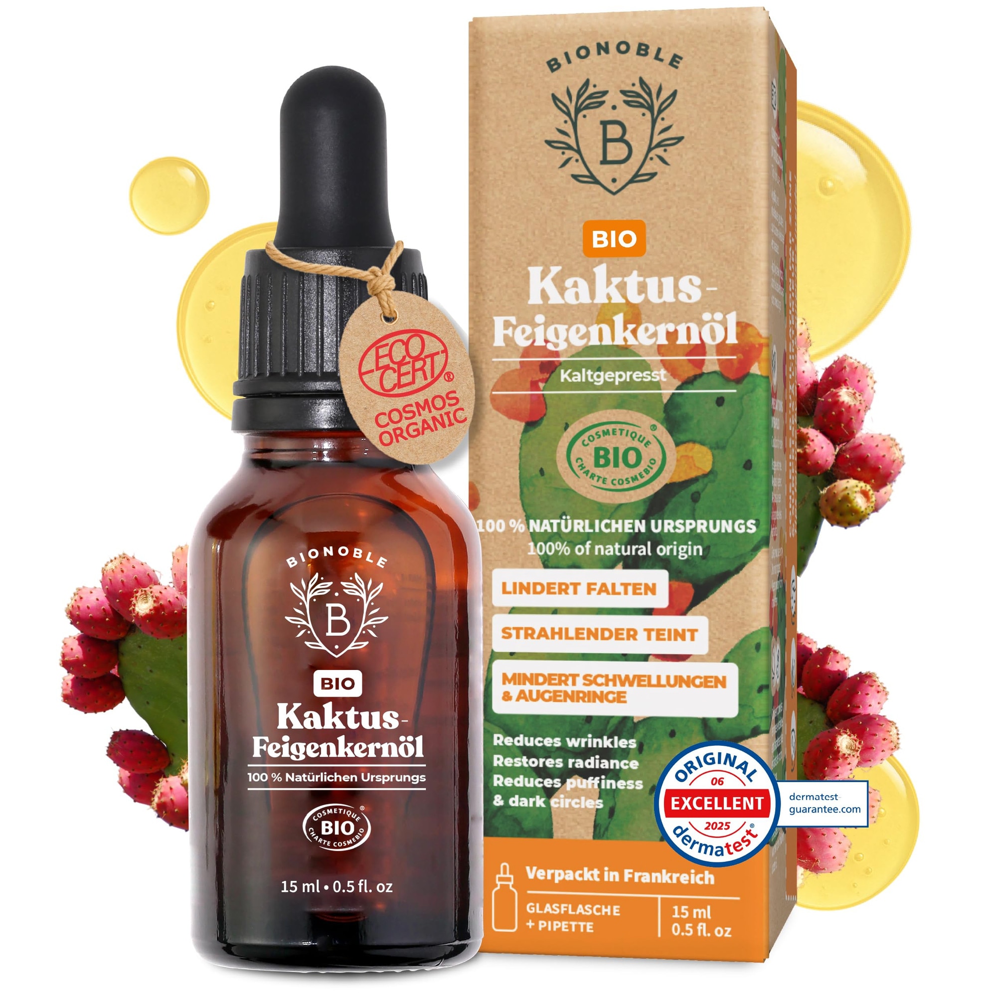 Ulei de semine de cactus Bionoble 15ml, presat la rece, vegan - eMAG.ro