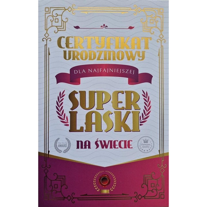 Karnet Certificat Urodzinowy YEKU, umoristic, cu plic