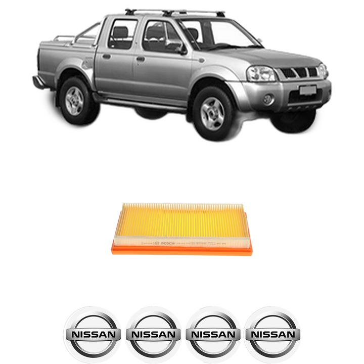 Filtru aer NISSAN PICK UP (D22) 2.4 i 4WD din 1998-2001 KW 88 CP 120 CMC 2389, Bosh, Auto, 4x Stickere auto cu NISSAN