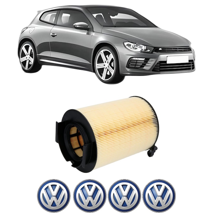Filtru aer Volkswagen SCIROCCO III (137, 138) 1.4 TSI din 2008-2017 KW 90 CP 122 CMC 1390, Bosh, Auto, 4x Stickere auto cu Volkswagen