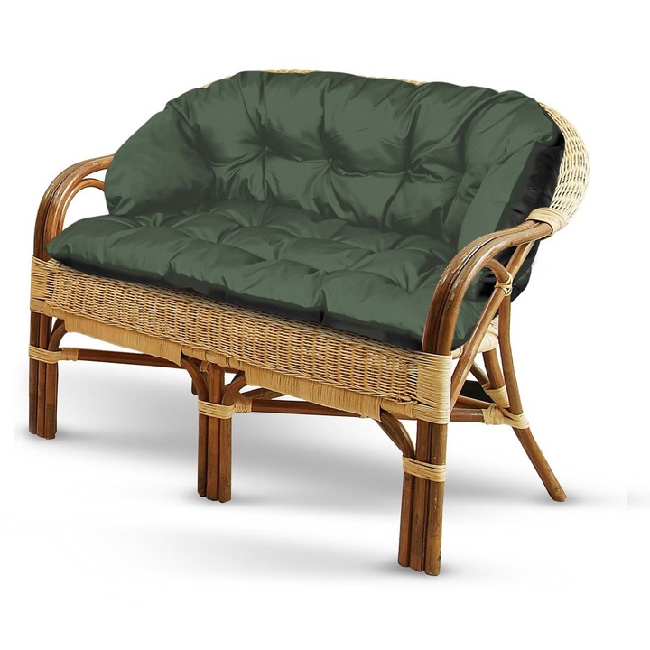 Zöld díszpárna, 190x40cm, vízálló, kanapéra vagy padra, AIO FACTORY szett