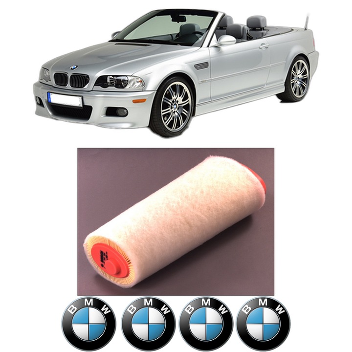 Filtru aer BMW Seria 3 Compact (E46) 320 td din 2001-2002 KW 100 CP 136 CMC 1995, Bosh, Auto, 4x Stickere auto cu BMW