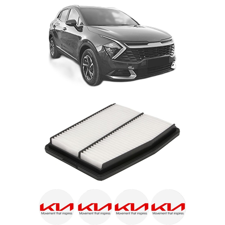 Filtru aer KIA SPORTAGE V (NQ5) 1.6 T-GDi Hybrid din 2024 KW 154 CP 209 CMC 1598, Bosh, Auto, 4x Stickere auto cu KIA
