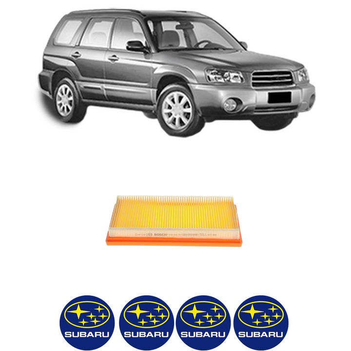 Filtru aer SUBARU FORESTER (SG_) 2.0 X AWD (SG5) din 2005-2008 KW 116 CP 158 CMC 1994, Bosh, Auto, 4x Stickere auto cu SUBARU