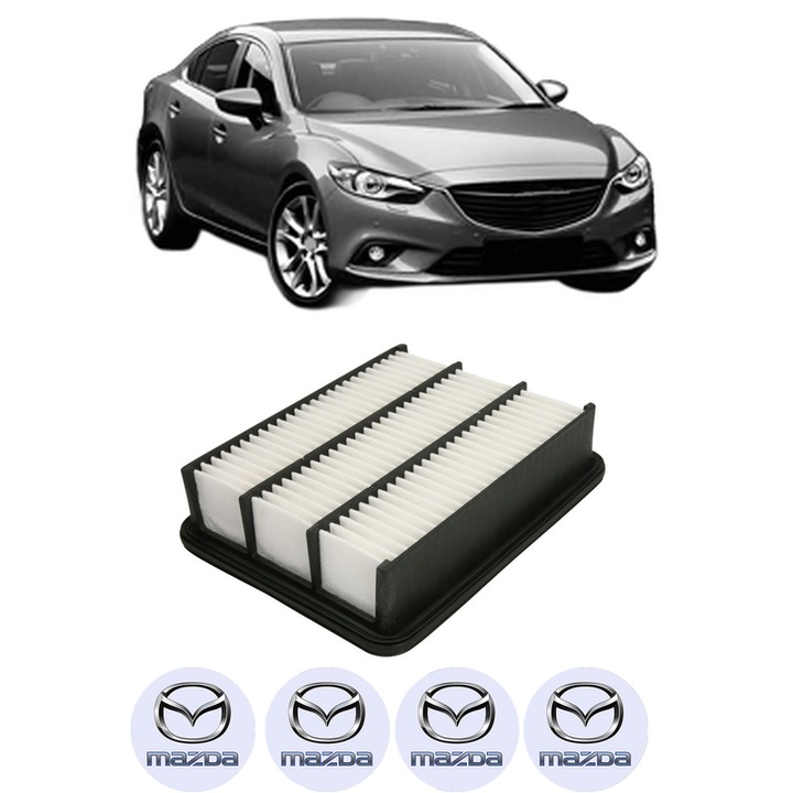 Filtru aer MAZDA 6 Saloon (GJ, GL) 2.2 D (GJ2FP) din 2012-2020 KW 110 CP 150 CMC 2191, Bosh, Auto, 4x Stickere auto cu MAZDA