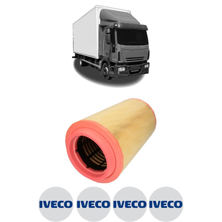 Filtru aer IVECO EUROCARGO I-III 150 E 18 tector din 2000-2015 KW 134 CP 181 CMC 5883, Bosh, Auto, 4x Stickere auto cu IVECO