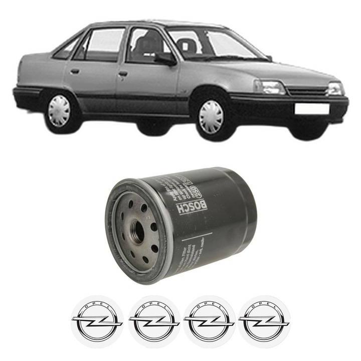 Filtru ulei OPEL KADETT E (T85) 1.7 D (C19, D19) din 1989-1991 KW 42 CP 57 CMC 1699, auto, Bosch, 4x Stickere auto cu OPEL