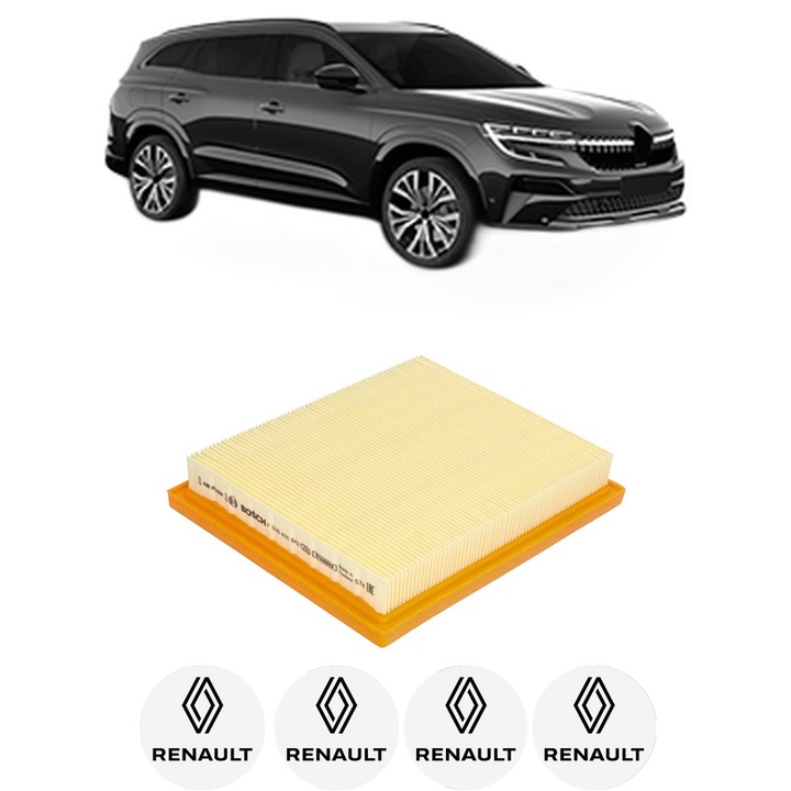 Filtru aer RENAULT ESPACE VI (RHN) E-TECH 200 Hybrid din 2023 KW 146 CP 199 CMC 1199, Bosh, Auto, 4x Stickere auto cu RENAULT