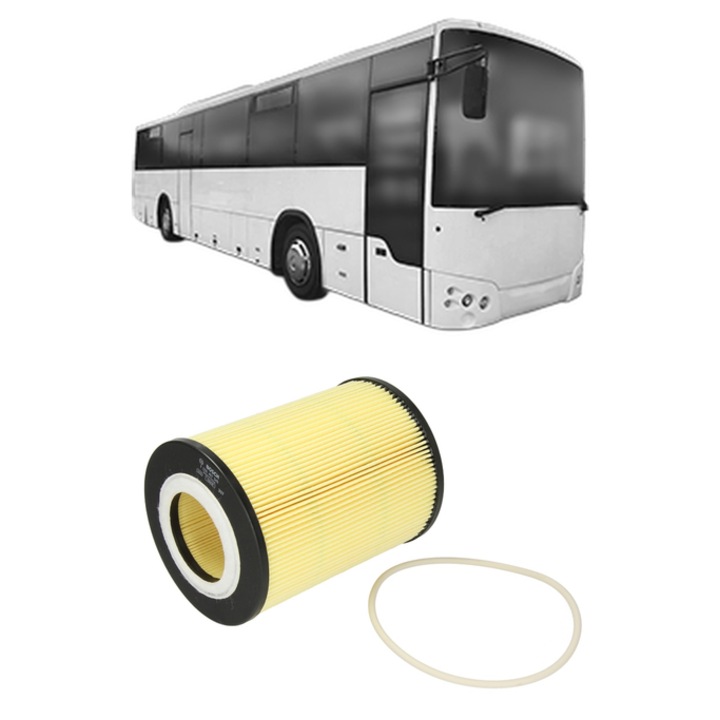 Filtru ulei TEMSA TOURMALIN TOURMALIN 12, TOURMALIN 13 din 2006 KW 228 CP 310 CMC 9186, auto, Bosch, 4x Stickere auto cu TEMSA