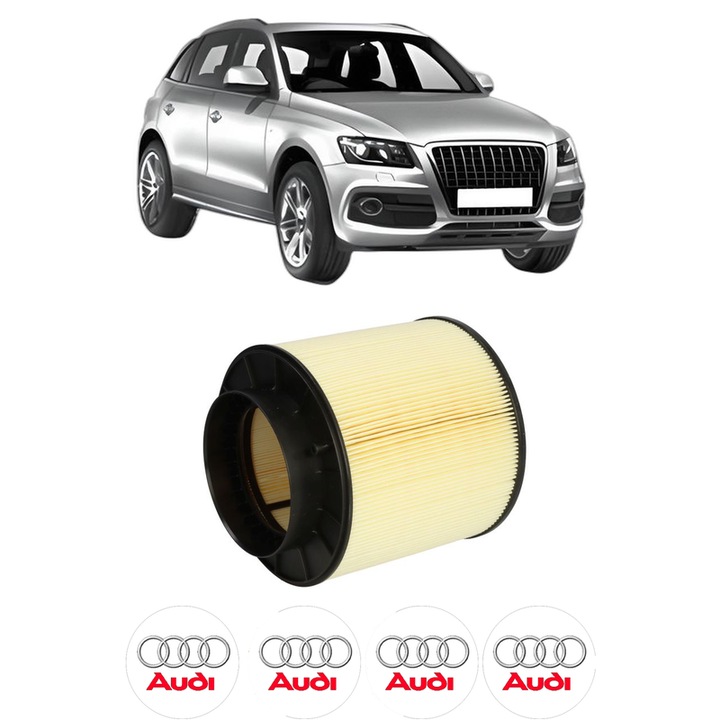 Filtru aer AUDI Q5 (8RB) 3.0 TFSI quattro din 2012-2017 KW 200 CP 272 CMC 2995, Bosh, Auto, 4x Stickere auto cu AUDI