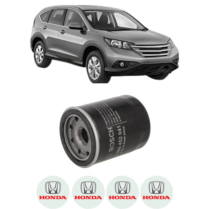 Filtru ulei HONDA CR-V IV (RM_) 2.0 iVtec (RE5, RM1) din 2012 KW 114 CP 155 CMC 1997, auto, Bosch, 4x Stickere auto cu HONDA
