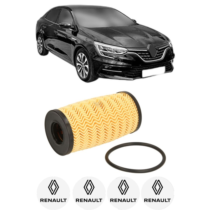 Filtru ulei RENAULT MEGANE IV Saloon 1.5 Blue dCi 115 (LVA6) din 2019 KW 85 CP 115 CMC 1461, auto, Bosch, 4x Stickere auto cu RENAULT