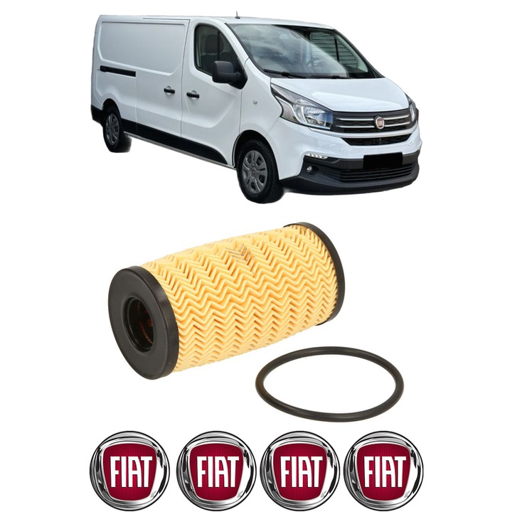 Filtru ulei FIAT TALENTO Bus (296_) 2.0 EcoJet din 2019 KW 88 CP 120 CMC 1997, auto, Bosch, 4x Stickere auto cu FIAT