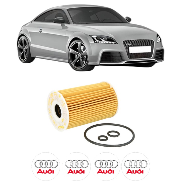 Filtru ulei AUDI TT (8J3) 2.0 TDI quattro din 2008-2014 KW 125 CP 170 CMC 1968, auto, Bosch, 4x Stickere auto cu AUDI