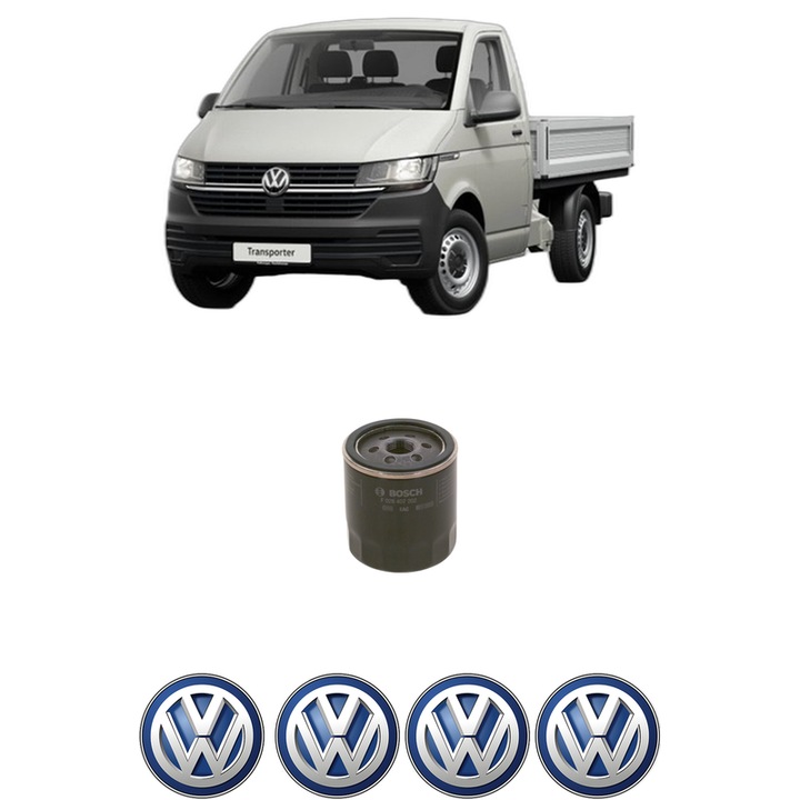 Filtru ulei Volkswagen TRANSPORTER T5 Platform/Chassis (7JD, 7JE, 7JL, 7JY, 7JZ, 7F 2.0 TDI din 2009-2015 KW 62 CP 84 CMC 1968, auto, Bosch, 4x Stickere auto cu Volkswagen