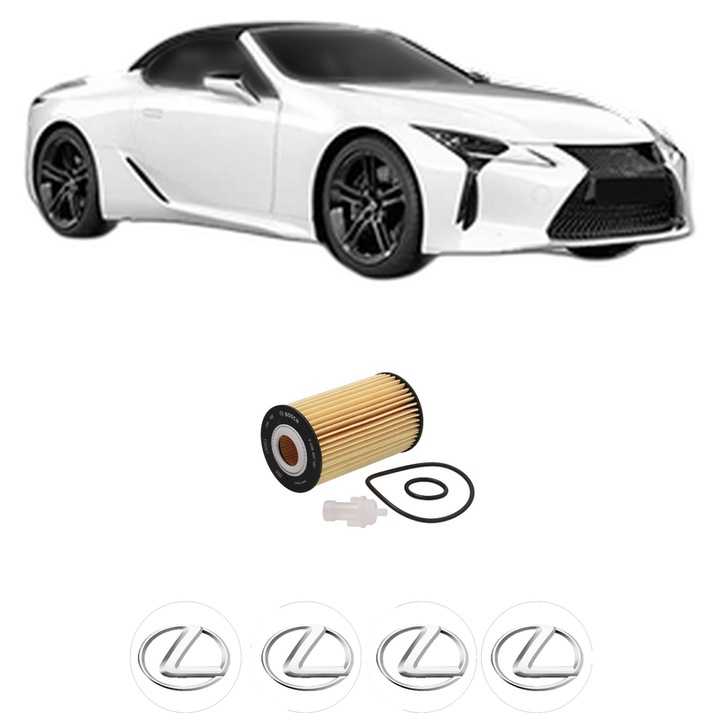 Filtru ulei LEXUS LC Convertible (_Z10_) 500 (URZ100) din 2020 KW 341 CP 464 CMC 4969, auto, Bosch, 4x Stickere auto cu LEXUS