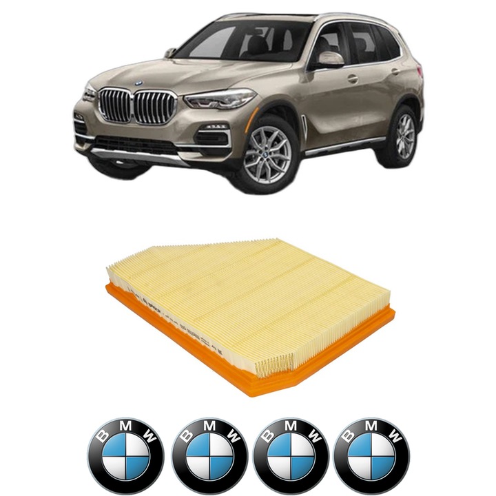 Filtru aer BMW Seria X5 (G05, F95) M din 2019-2023 KW 441 CP 600 CMC 4395, Bosh, Auto, 4x Stickere auto cu BMW