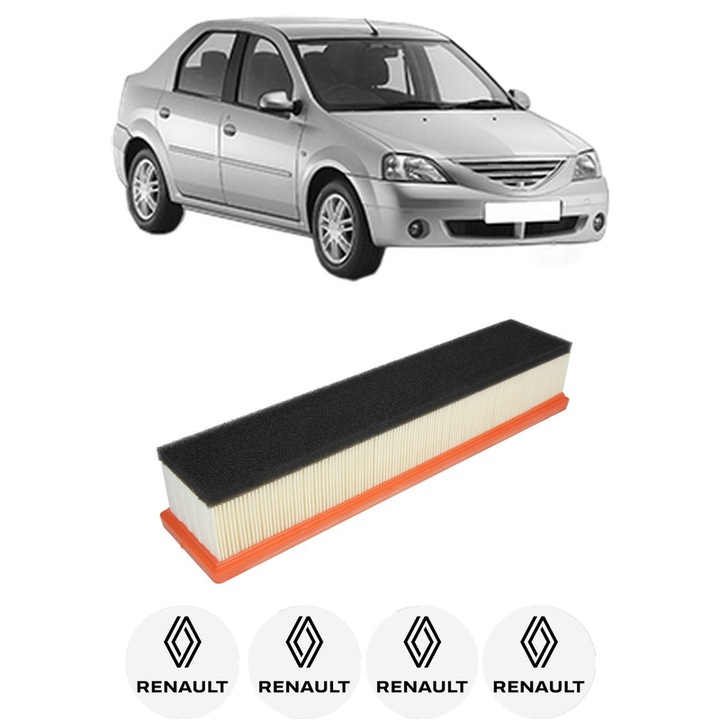 Filtru aer RENAULT LOGAN I (LS_) 1.5 dCi din 2007 KW 50 CP 68 CMC 1461, Bosh, Auto, 4x Stickere auto cu RENAULT