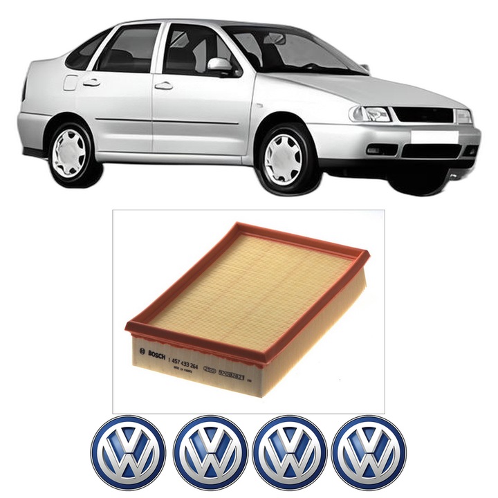 Filtru aer Volkswagen POLO III CLASSIC (6V2) 64 1, 9 D din 1996 KW 47 CP 64 CMC 1896, Bosh, Auto, 4x Stickere auto cu Volkswagen