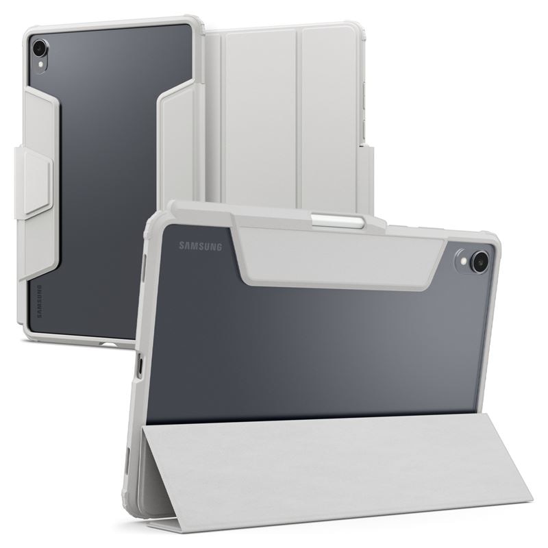 Husa Spigen Ultra Hybrid Pro, suport integrat, margini ridicate, gri, pentru tabletă