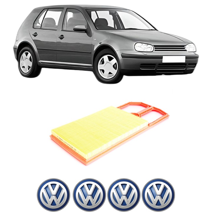 Filtru aer Volkswagen GOLF IV (1J1) 1.4 16V din 1997-2004 KW 55 CP 75 CMC 1390, Bosh, Auto, 4x Stickere auto cu Volkswagen
