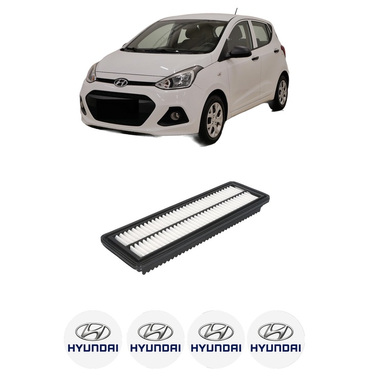 Filtru aer HYUNDAI i10 II Saloon 1.2 din 2015 KW 64 CP 87 CMC 1248, Bosh, Auto, 4x Stickere auto cu HYUNDAI