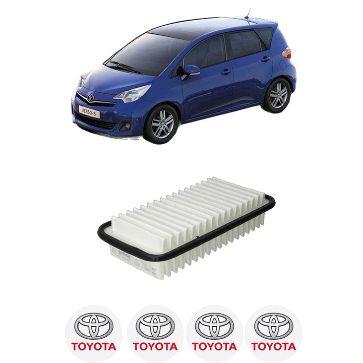 Filtru aer TOYOTA VERSO S (_P12_) 1.33 (NSP120_, NSP120R, NSP122R) din 2010-2016 KW 70 CP 95 CMC 1329, Bosh, Auto, 4x Stickere auto cu TOYOTA
