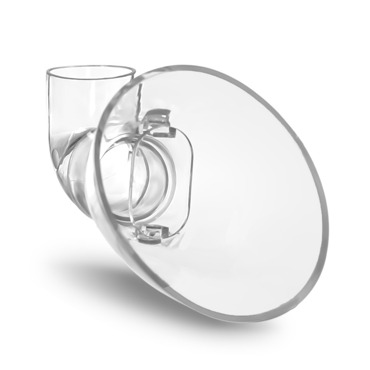 Cot NEO MEDIA, set cu coloana de 90°, dimensiuni 7,5x4,5cm, acrilic transparent