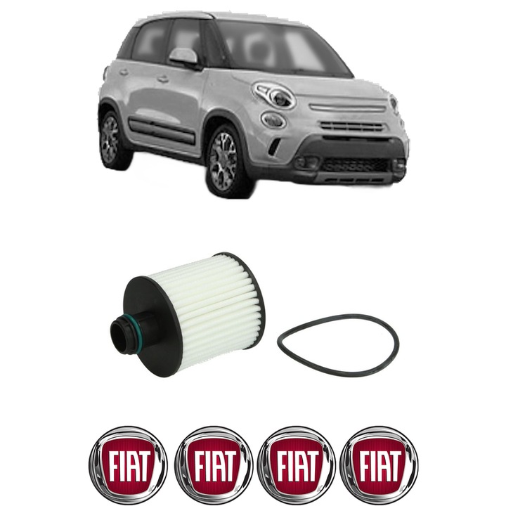Filtru ulei FIAT 500L (351_, 352_) 1.3 D Multijet (199.LYM11, 199.LYM1A) din 2014 KW 70 CP 95 CMC 1248, auto, Bosch, 4x Stickere auto cu FIAT